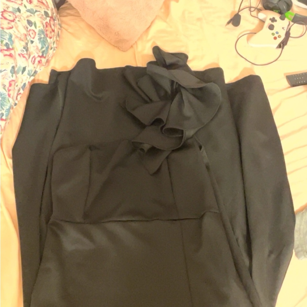 Off the shoulder black dress